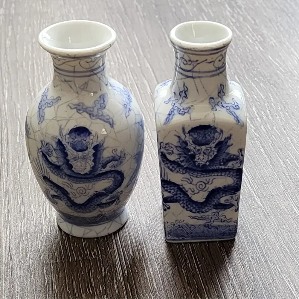 Neiman Marcus 2 piece‎ Pottery Porcelain Set Macau Blue & White